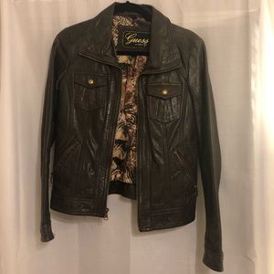 Guess Brown Leather Jacket